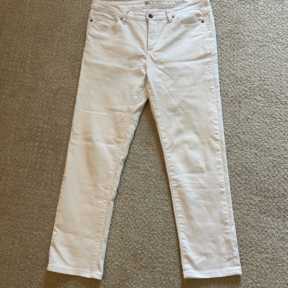 Anne Klein White Cropped Ankle Jeans